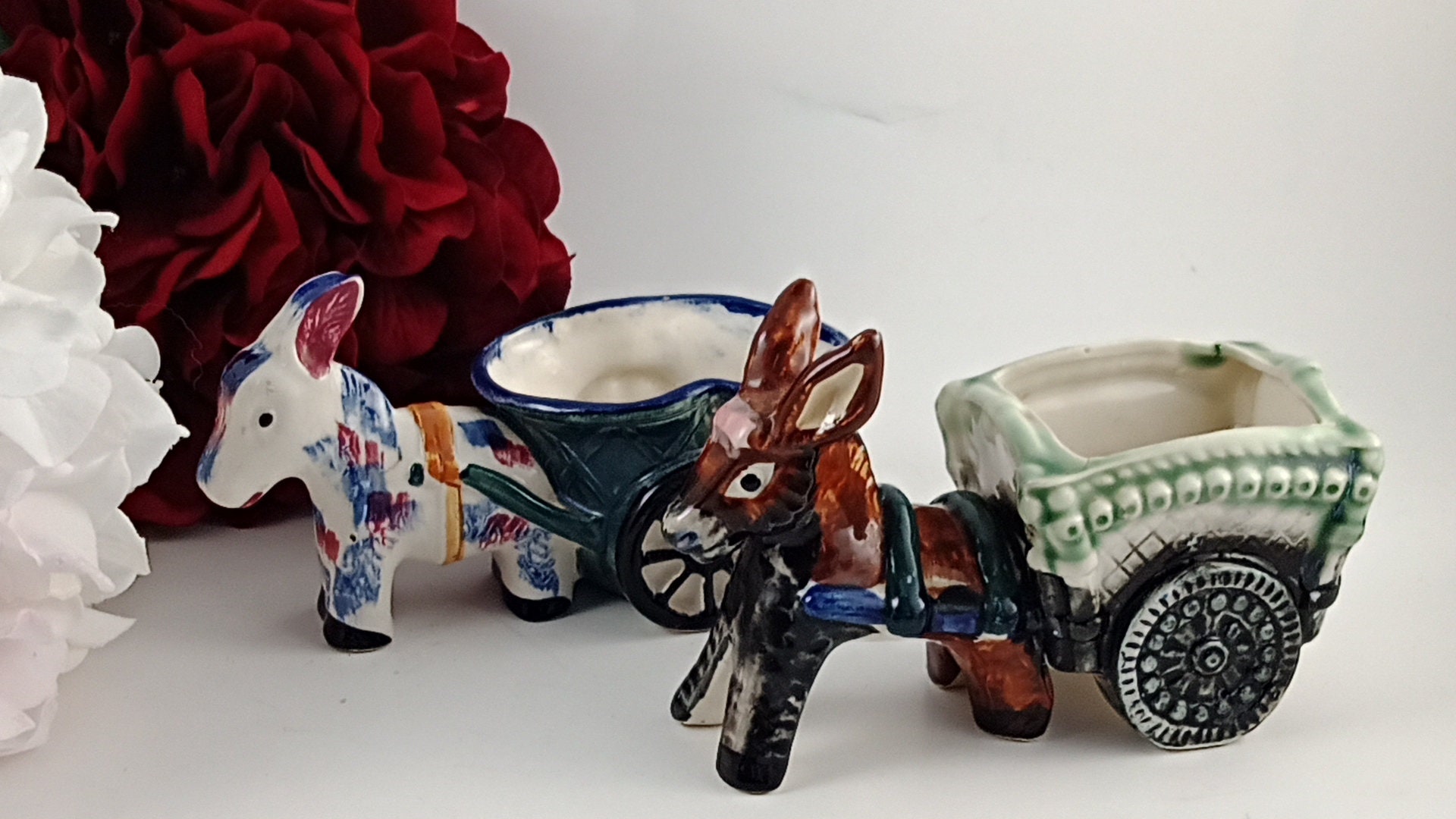 Vintage Donkey and Cart Ceramic Planter Succulent Planters Etsy