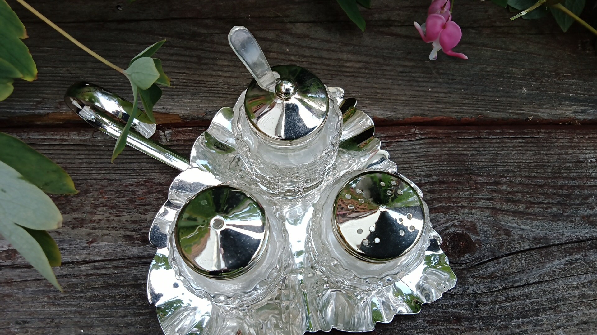 Vintage Mayell EP Silver on Stainless Steel Cruet Set Salt and Pepper