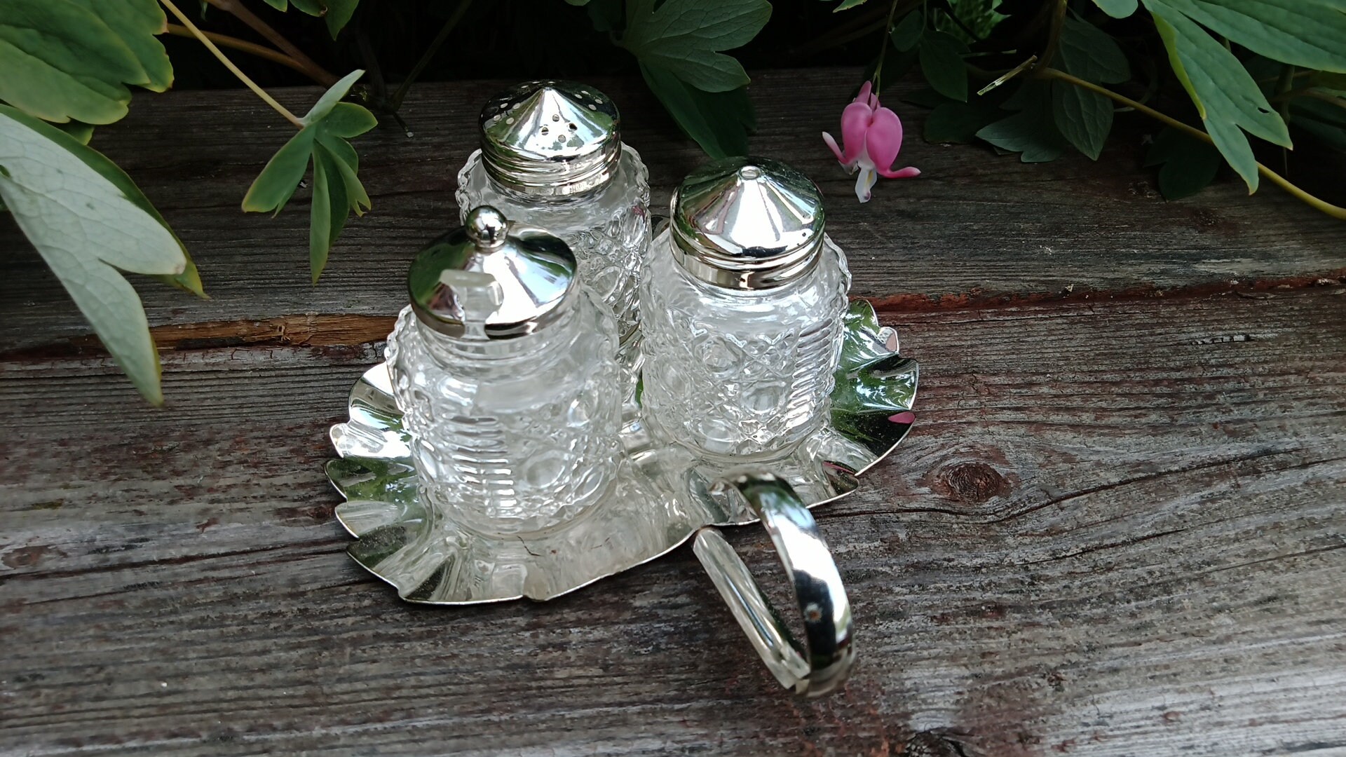 Vintage Mayell EP Silver on Stainless Steel Cruet Set Salt and Pepper