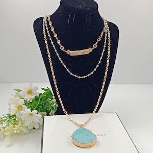 Lenni Navarro Collection Necklace with Turquoise Pendant