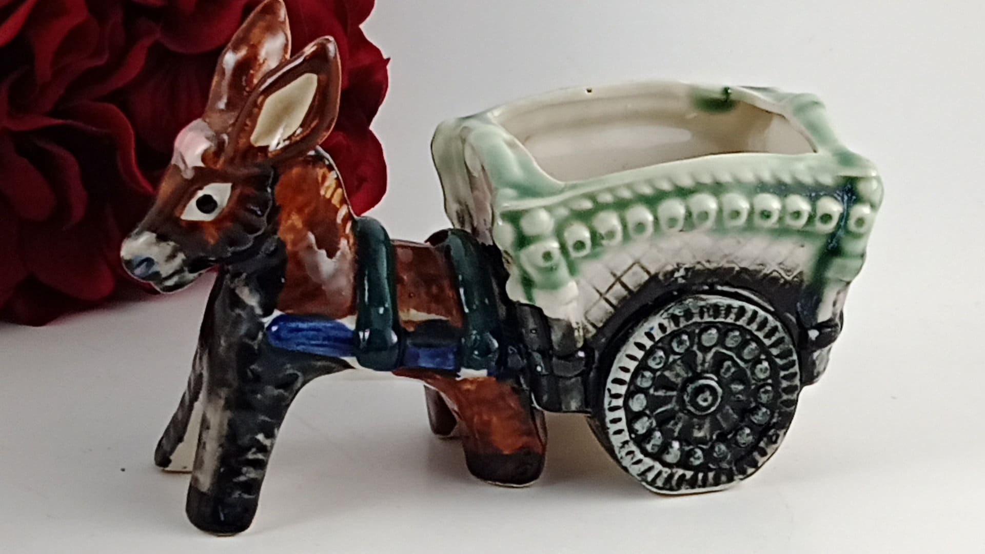 Vintage Donkey and Cart Ceramic Planter Succulent Planters Etsy