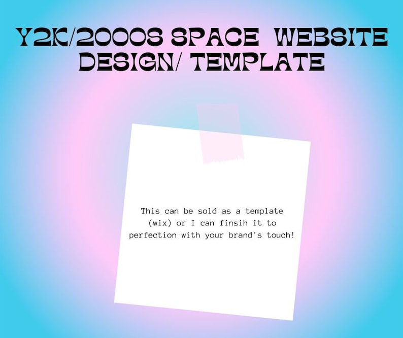 Y2K 2000s Website Template Design for Etsy Y2K 2000s Website Template Design for Etsy