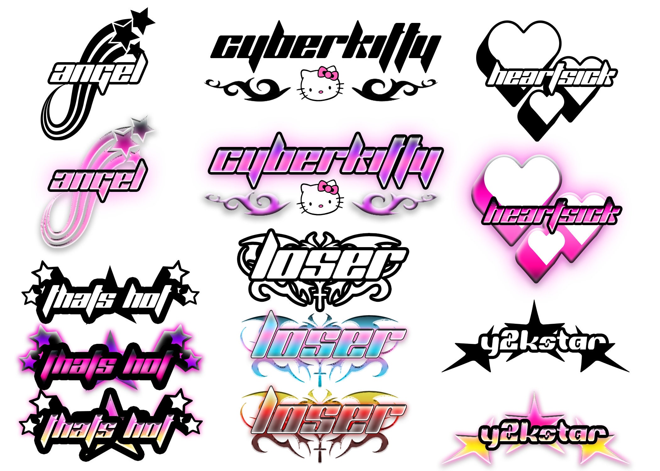 CYBER Y2K Font-Aesthetic Colour Font