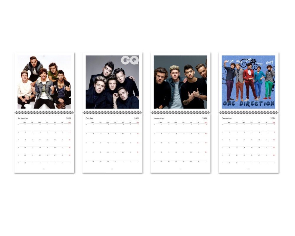One Direction Wall Calendar 2024, 1D, Gift, Harry, Zayn, Niall, Louis ...