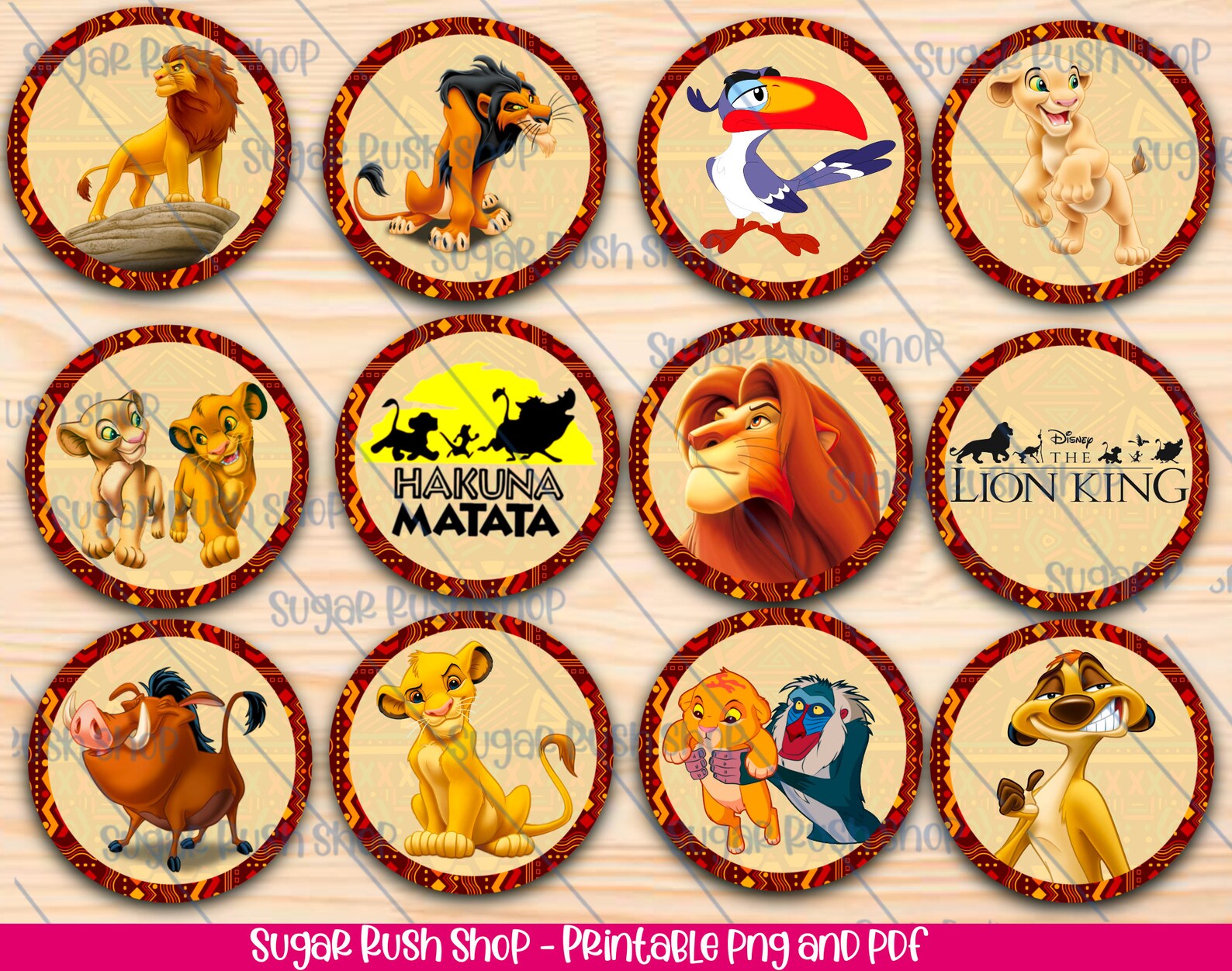 Printable Lion King Party Cupcakes Toppers, Safari Party, Simba Party ...