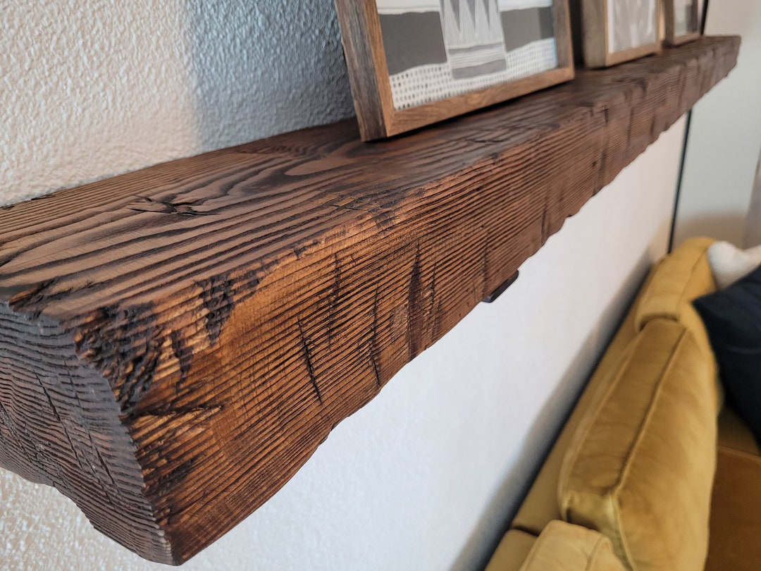 Rustic Solid Wood Beam Shelf Etsy