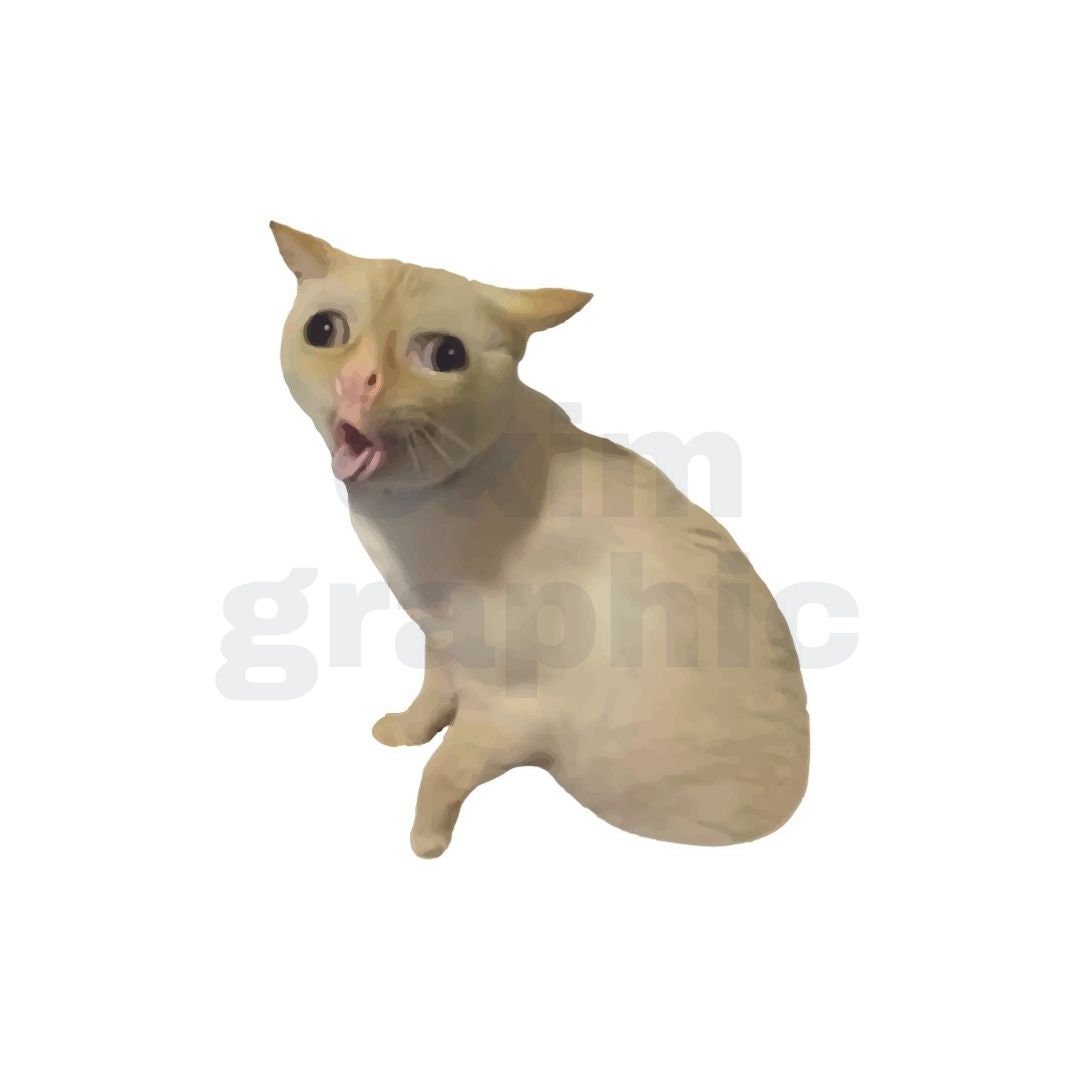 Gagging Funny Cat SVG PNG JPG Digital Download Sticker Tshirt Design