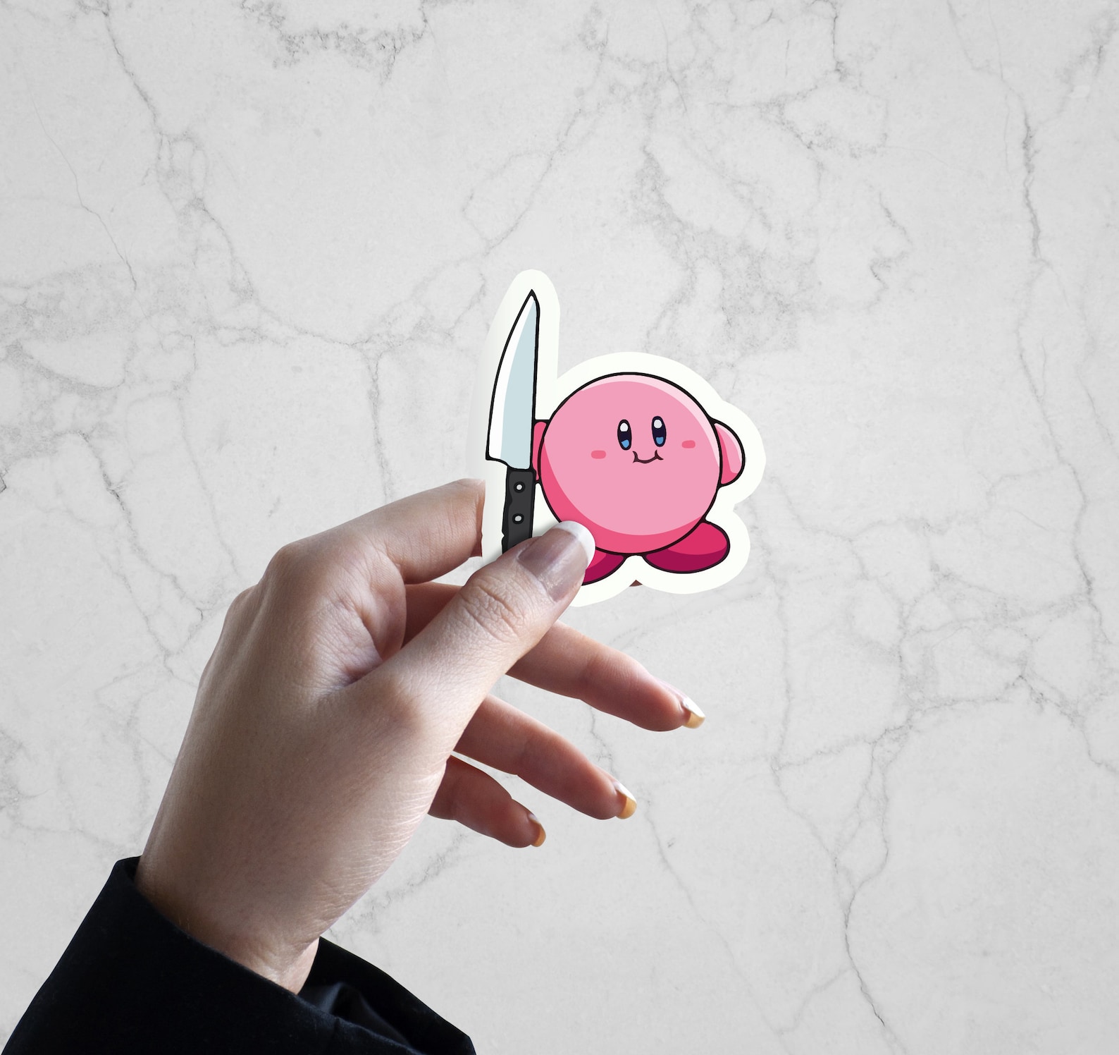Kirby With Knife SVG PNG JPG Funny Meme Digital Download Sticker T