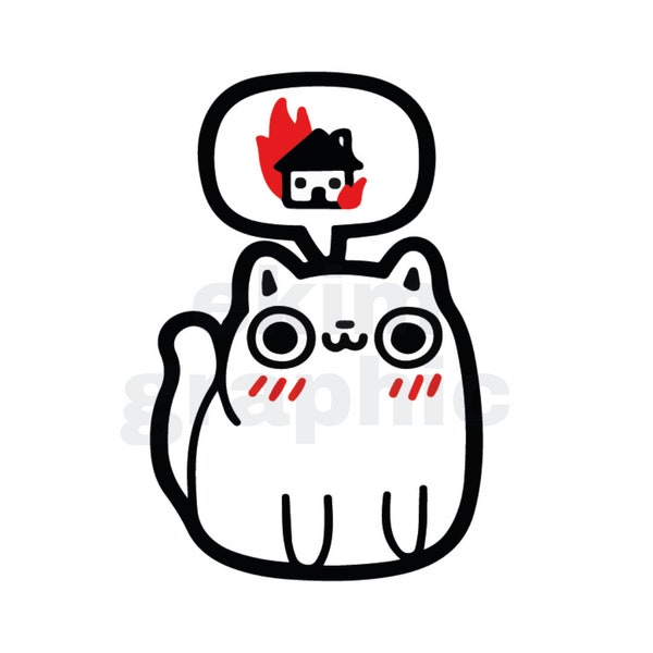 This is fine cat SVG PNG JPG | Digital Download | Sticker | T-shirt Design