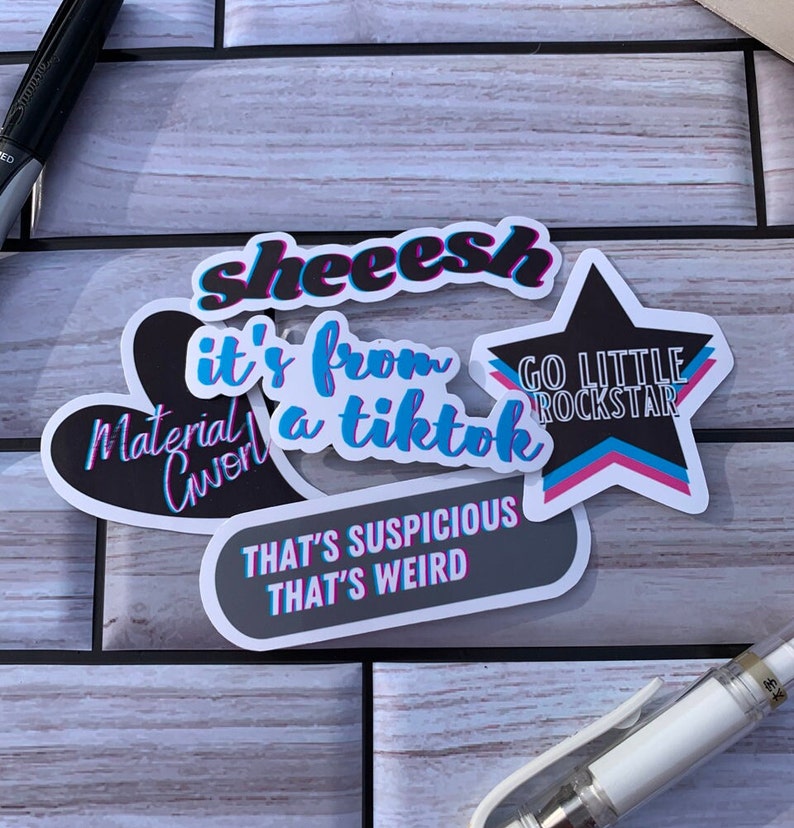 Hand Drawn Material Gworl Sticker Individual Die Cut Sticker Etsy