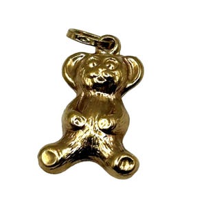 Charm/pendentif ours en peluche en or jaune 14 carats