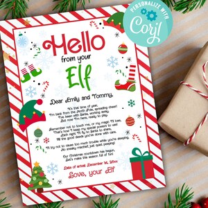 Editable Elf Arrival Letter, Elf Return Letter, Elf I&#39;m Back Letter Christmas, Letter From Elf, Christmas Letter Traditions