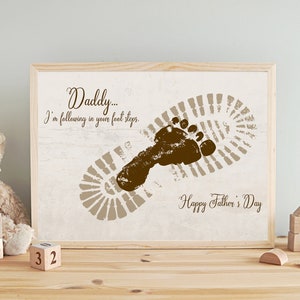 Following In Your Footsteps, Handprint Art, Footprint Art, Dad Birthday Gift, Father&#39;s Day Gift, Kids Art, Gift From Kids
