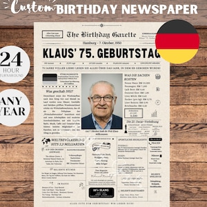 75歳の誕生日新聞ギフト：1951年のドイツ（デジタルダウンロード）