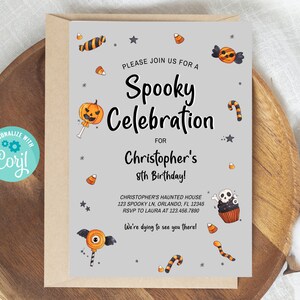 Editable Halloween Invitation, Birthday Invitation, Costume Party Invite, Spooktacular Invitation, Halloween Party