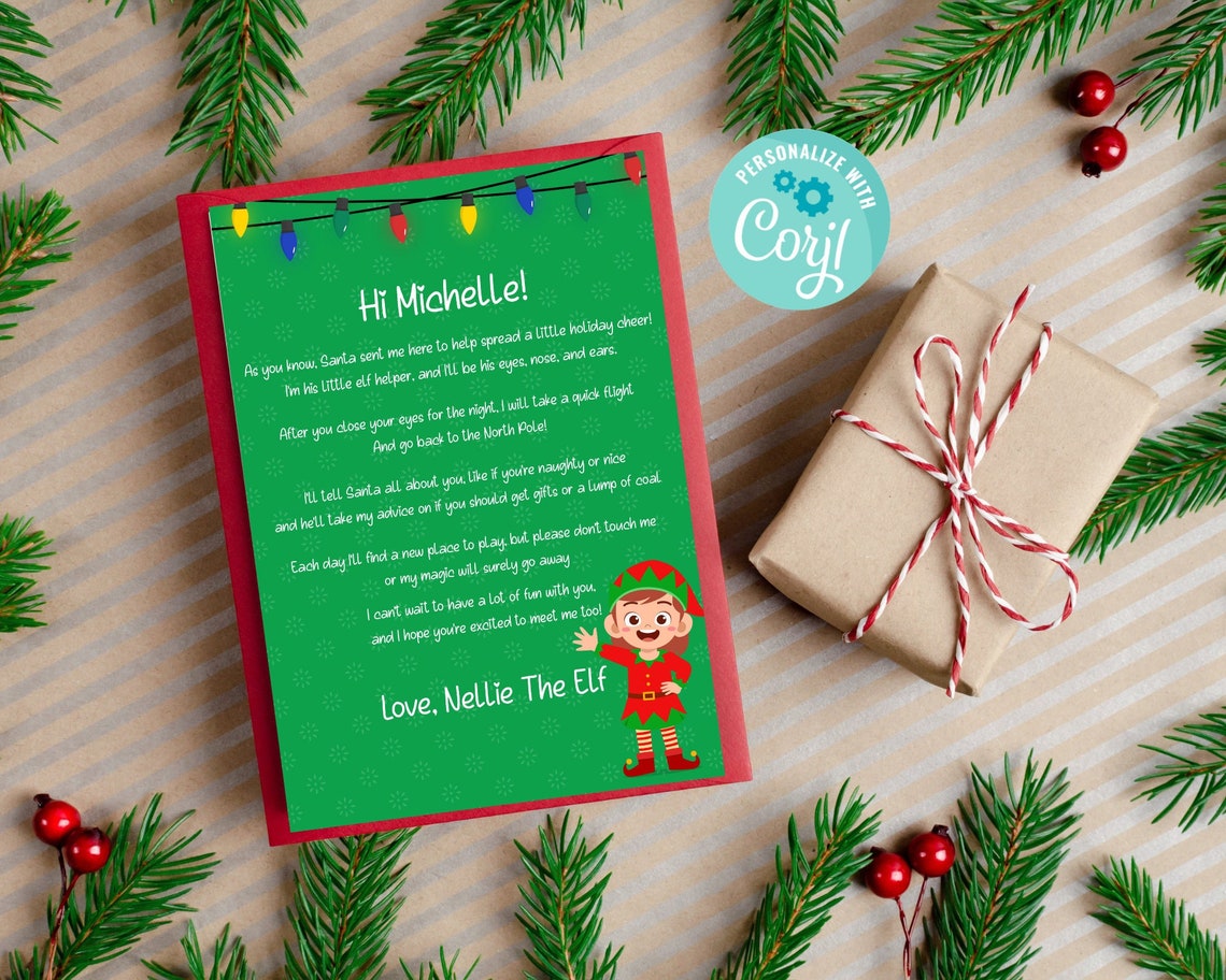 Editable Elf Arrival Letter Elf Letter Personalized Etsy