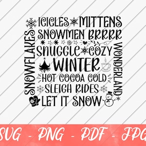 Christmas svg File, Christmas Things, Winter svg, Let It Snow svg, Holiday svg, SVG File for Cricut or Silhouette