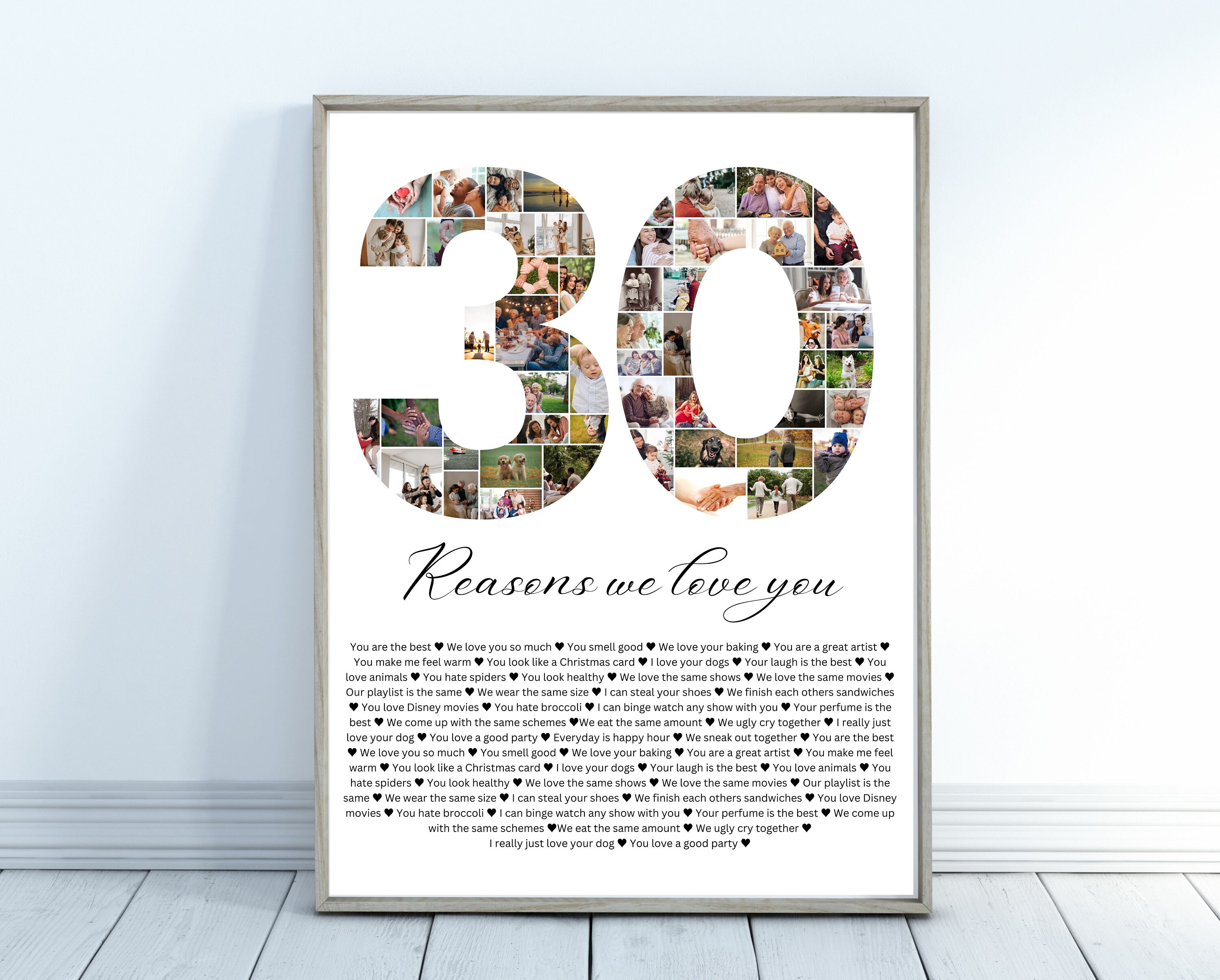 30 Reasons We Love You Custom Photo Collage, Why I Love You Picture ...