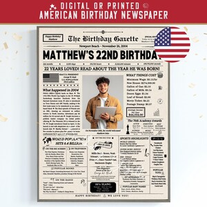 22nd Birthday Newspaper - Etsy