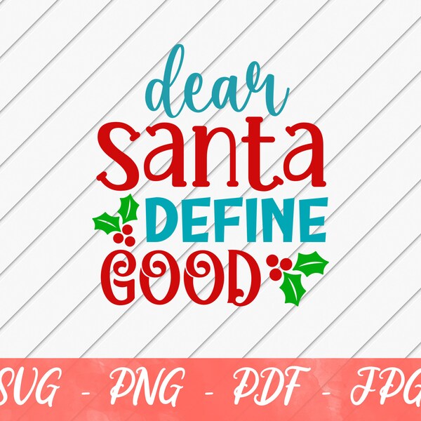 Dear Santa, Define Good – Rustic Metal Tin Sign 4x11 Inches – Tinworld Christmas Decor A966