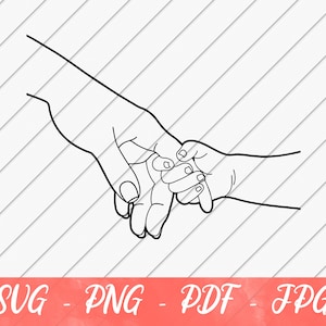Hand halten svg, Muttertag svg, Mutter Tochter svg, Erster Muttertag, Mom Händchen haltend, SVG-Datei für Cricut oder Silhouette