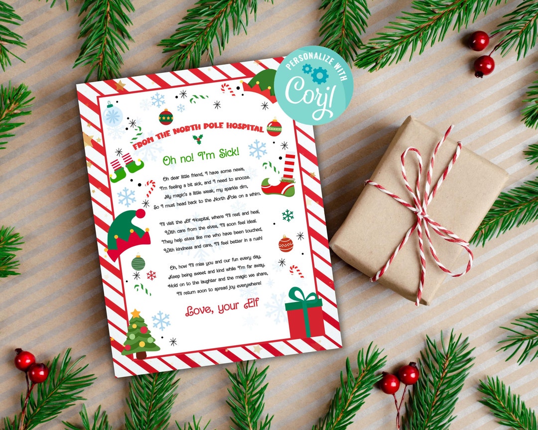 Editable Elf Recovery Letter, Elf Touched, Elf Lost Magic, Elf I'm Sick ...