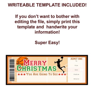 Christmas Basketball Game Ticket , Surprise Basketball Ticket ...