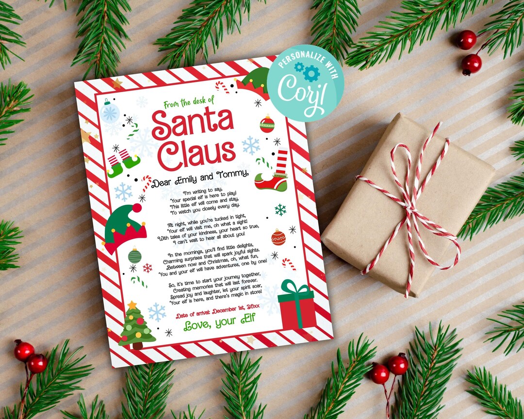 Editable First Time Letter, From Santa Claus Elf Arrival Letter, New ...