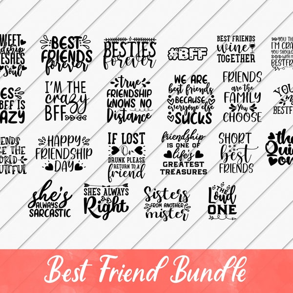 Best Friends SVG Bundle, Big Bundle SVG file for Cricut, Matching shirt bundle SVG, Girls Trip svg, Gift for friends, Friend svg