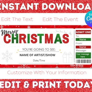 Weihnachtskarte, Last Minute Geschenkidee, Weihnachtsüberraschung, Konzertgutschein, Weihnachtsgeschenke, Geschenk Musik-Liebhaber, Überraschungskonzert