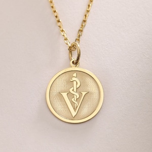 Colgante de plata símbolo veterinario, collar de símbolo veterinario de plata, plata de encanto de símbolo veterinario, regalo colgante de plata, regalo de cumpleaños