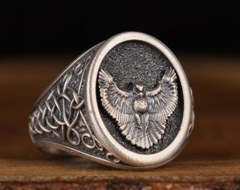 Owl Ring , Owl Silver Ring , Oxidized Owl Adjustable Ring , bird ring , Animal Jewelry , Bird Lover Ring , Ring For , Gift For Her