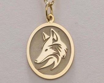Collana con ciondolo a forma di volpe in oro 14 carati • Gioielli minimalisti con medaglione a forma di volpe • Delicata collana con animali per donna • Regalo di compleanno • Gioielli fatti a mano