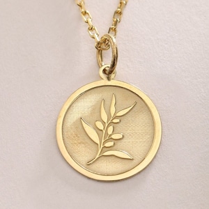 Olive Tree Branch Leaf Silver Pendant , Silver Olive Branch Necklace , Olive Leaf ,Olive Silver Jewelry , Silver Pendant Gift ,Birthday Gift