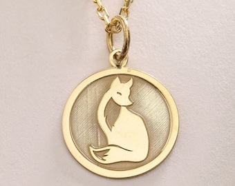 Fox Pendant , Silver Fox Necklace , Fox Charm Silver , Tiny fox pendant Jewelry , Animal Jewelry , Silver Pendant Gift , Birthday Gift