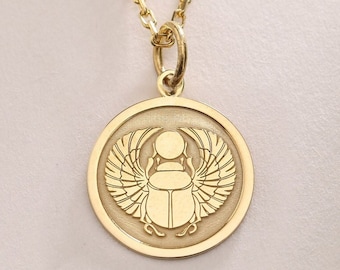 Small Lapis lazuli Scarab Necklace, 14k Gold Vermeil Scarab