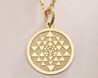 Sri Yantra Silver Pendant , Sri Yantra Necklace , Spiritual Charm Silver , Chakra Necklac , Meditation Jewelry ,Pendant Gift ,Birthday Gift