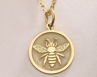 Bee Silver Pendant , Silver Honey Bee Necklace , Silver Bee Charm Necklace , Bee Jewelry , Silver Gift , Silver Pendant Gift ,Birthday Gift