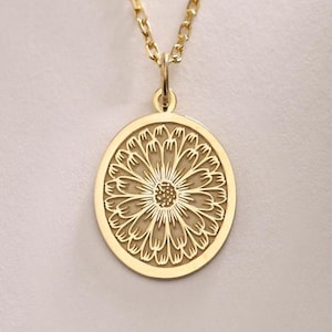 Marigold Flower Silver Pendant ,Silver Marigold Flower Necklace ,Marigold Flower Charm Silver ,Silver Pendant Gift ,Birthday gift