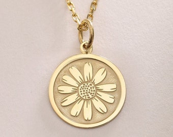 デンマーク◇41cmシルバーネックレス◇デイジーフラワー◇ゴールド