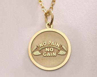 Srebrny wisiorek No Pain No Gain, srebrny naszyjnik No Pain No Gain, srebrny wisiorek No Pain No Gain, srebrny wisiorek No Pain No Gain, prezent urodzinowy