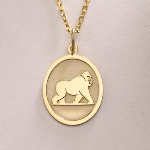 Gorilla Silver Pendant ,Silver Gorilla Necklace , Gorilla Charm Silver , Gorilla Silver Jewelry  ,Silver Pendant Gift ,Birthday gift