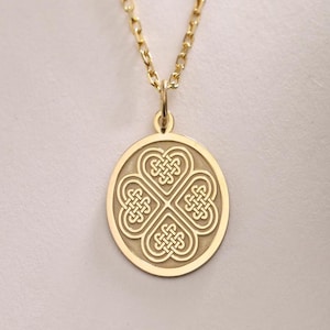 Celtic Four Leaf Clover Silver Pendant , Silver Celtic Four Leaf Clover  Necklace , Celtic Four Leaf Clover Charm Silver  ,Birthday gift