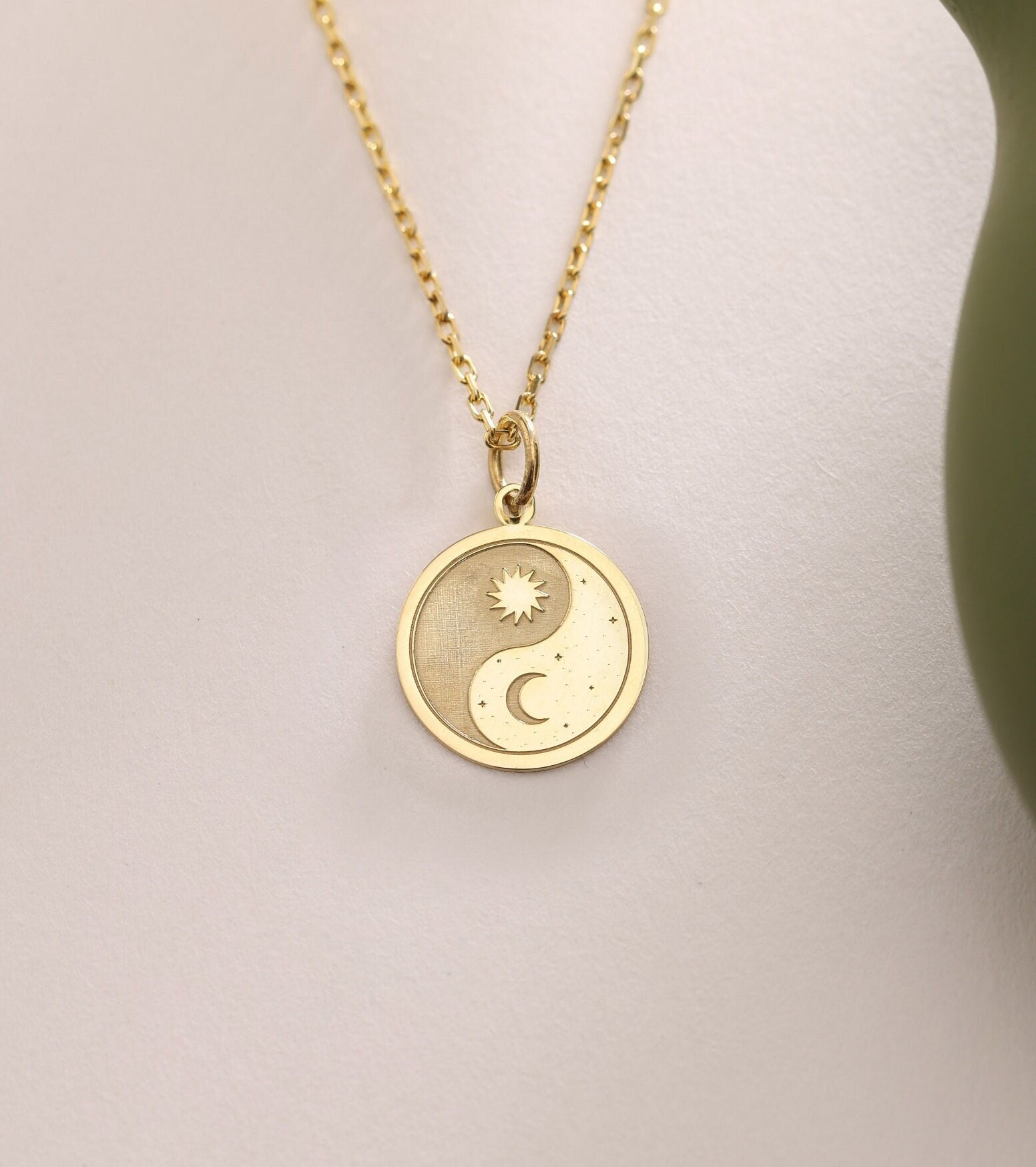 Sun and Moon Silver Pendant , Silver Sun and Moon Necklace , Sun and ...