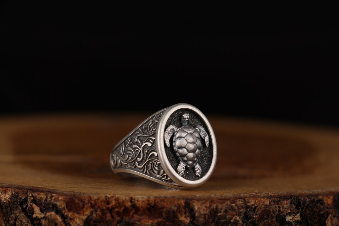 Turtle Ring , 925k Silver Men Jewelry , Turtle Men's Jewelry , Turtle ...