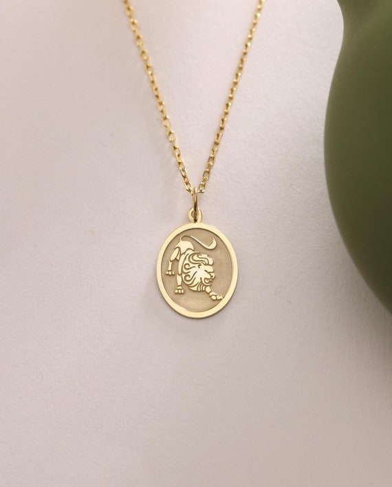 Collana con ciondolo tribale a forma di leone in argento sterling, gioielli della giungla - Italia