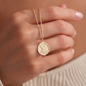 Sigil of Lucifer Silver Pendant , Silver Seal of Satan Necklace , Lucifers Pendant , Satan Necklace , Silver Pendant Gift , Birthday Gift image 3