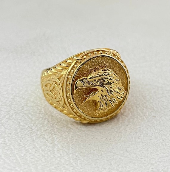 32nd Degree Scottish Rite Ring - 925 Sterling Silver/ 14k Real Gold Eagle |  Bricks Masons