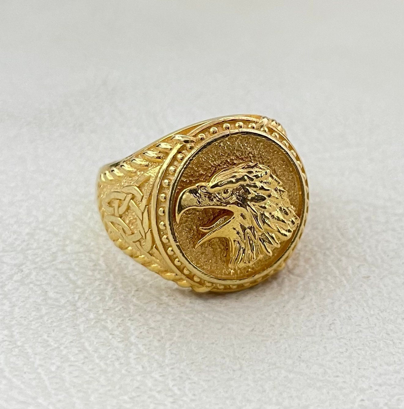 Men's Eagle Ring in 925 Sterling Silver or Aged Silver - Atolyestone