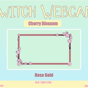 Cute Cherry Blossom Webcam Border, Thick Rose Gold frame 16-9
